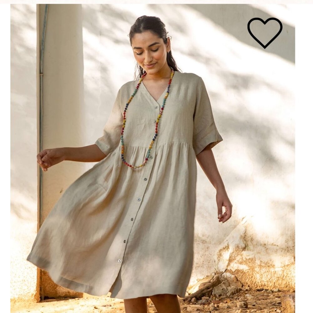 Gudrun Sjoden dress, size Medium. 100% Linen, natural color.